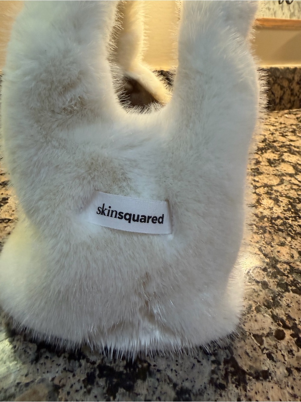 Plush White Fuzzy purse/tote/bag